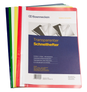 Schnellhefter 2970, A4, je 2 x weiß/gelb/grün/rot/dunkelblau, Polypropylen, Vorderdeckel transparent Schnellhefter 2970, A4, je 2 x weiß/gelb/grün/rot/dunkelblau, Polypropylen, Vorderdeckel transparent