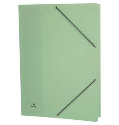 Eckspannmappe 4604-5, A4 grün Karton 380g, mit 3 Einschlagklappen