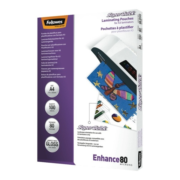 0077511544002 - Laminierfolien Enhance80 Super Quick FW5440001 A4 210x297mm 80mic x2 glänzend 0077511544002 100 Stück