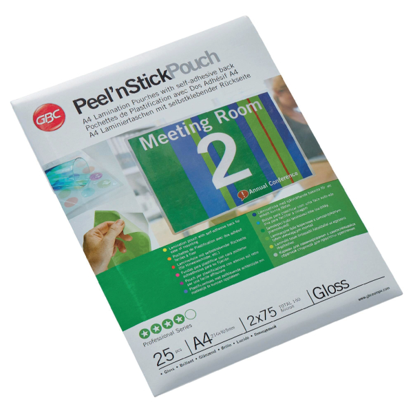 0033816055360 - Laminierfolien PeelnStick Pouch Professional 3747527 A4 216x303mm 75mic x2 glänzend selbstklebend 0033816055360 25 Stück