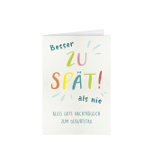 Geburtstagskarten 56-10001 11,5x17 cm 115mm x 170mm (BxH) Besser zu sp&auml;t als nie! mehrfarbig