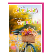 Geburtstagskarten 512756 11,5x17 cm 115mm x 170mm (BxH) Fahrrad bunt