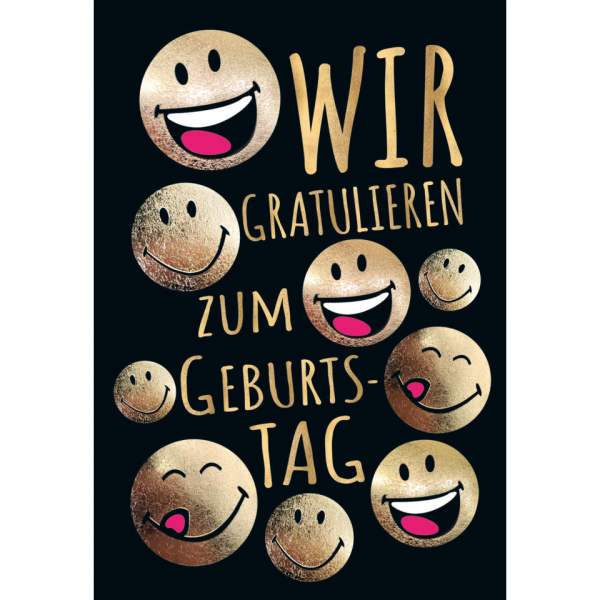 6 Stück Alpedia Geburtstagskarten 51-1432 11,5x17 cm 115mm x 170mm (BxH) Smileys bunt 9004546585077 Alpedia
