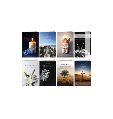 Trauerkarten 99-6545 11,5x17 cm farbig sortiert