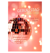 Geburtstagskarten 51-10936 11,5x17 cm 115mm x 170mm (BxH) Discokugel bunt