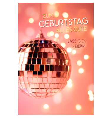 Geburtstagskarten 51-10936 11,5x17 cm 115mm x 170mm (BxH) Discokugel bunt
