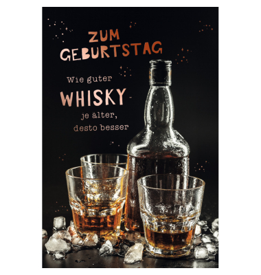 Geburtstagskarten 51-10925 11,5x17 cm 115mm x 170mm (BxH) Whisky bunt
