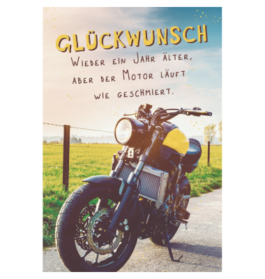 Geburtstagskarten 51-10954 11,5x17 cm 115mm x 170mm (BxH) Motorrad bunt