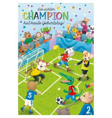 Geburtstagskarten 51-10326 11,5x17 cm 115mm x 170mm (BxH) Fu&szlig;ball bunt