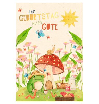 Geburtstagskarten 51-10905 11,5x17 cm 115mm x 170mm (BxH) Wald bunt