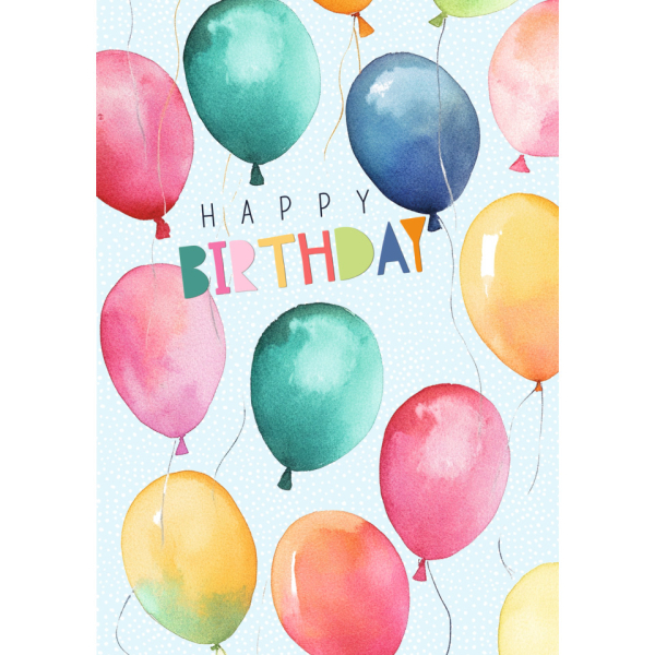 9004546584421 - Geburtstagskarten 51-10958 A4 Luftballons bunt 9004546584421 Alpedia