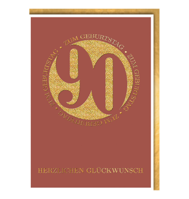 Geburtstagskarte Zahl  90