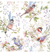 Motivserviette 25x25cm Vögel