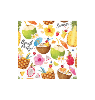 Motivserviette 33x33cm Strandparty