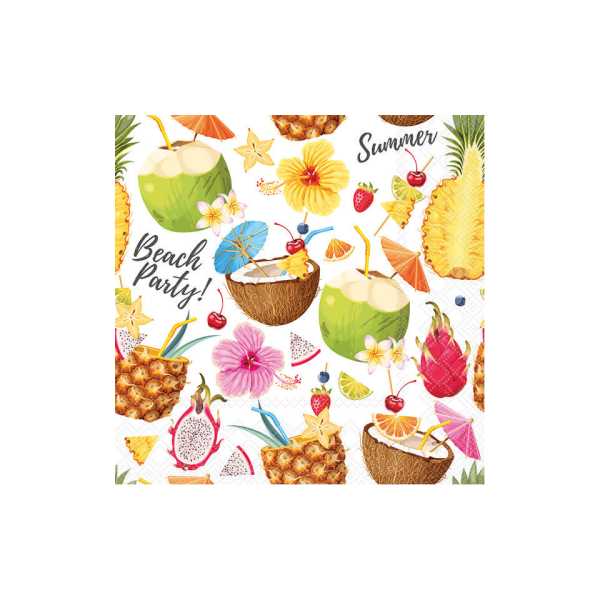 8712159194494 - Motivserviette 33x33cm Strandparty 8712159194494 Ambiente