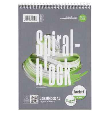 Collegeblock 608541020, Muster, Lineatur 22 / liniert mit Rand innen, A5, 70g, grau, 40 Blatt