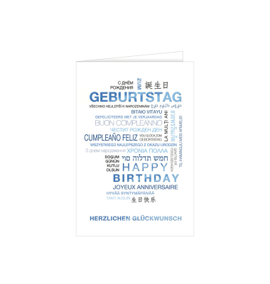 Geburtstagskarte mehrsprachig