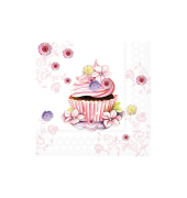 Servietten 13318255, mehrfarbig / Muffins, 3-lagig, 33x33cm