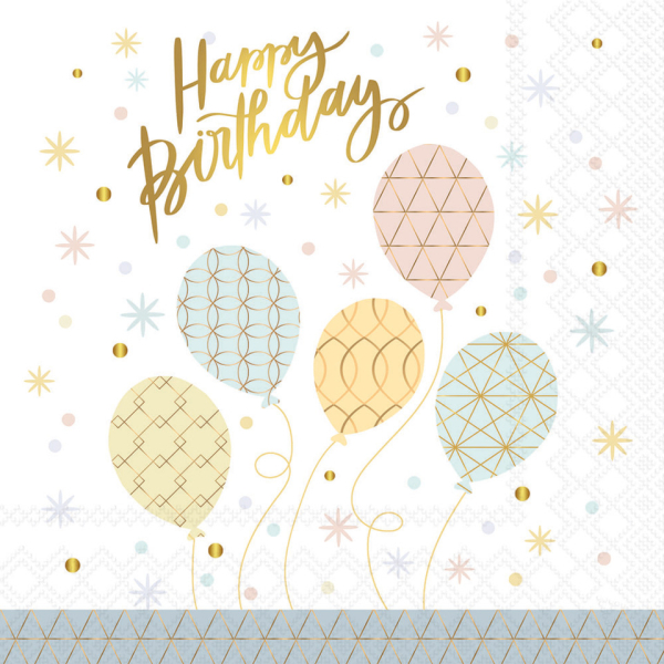 8712159227673 - Motivserviette 33x33cm Happy Birthday 8712159227673 20 Stück