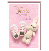 Taufkarte  rosa