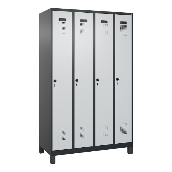 4068427348354 - C+P Spind Evolo PLUS Füße 4Abt 1950x1200x500 sgr lgr 4068427348354 C+P-Möbel