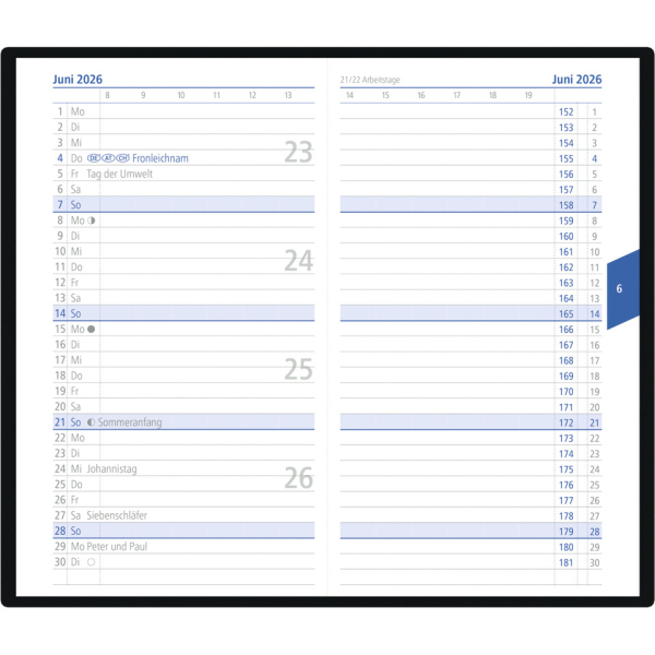 4006928025626 - Taschenkalender 520-1020 schwarz 1 Monat   2 Seiten 95x16cm (A6) 2025 4006928025626 Zettler