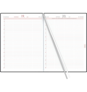 Buchkalender 886-0021, Typ 886, anthrazit, 1 Tag / 1 Seite, 21x29,5cm (A4), 2026