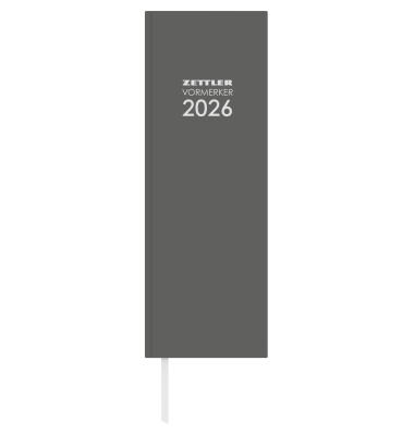Buchkalender 801-0001, Vormerker, farbig sortiert, 2 Tage / 1 Seite, 10,4x29,6cm, 2026