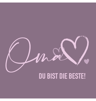 Motivservietten 212052, rosa/dunkellila / Oma Spruch, 3-lagig, 33x33cm