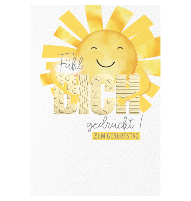 Geburtstagskarten 51-0393 11,5x17 cm 115mm x 170mm (BxH) Sonne wei&szlig;/bunt