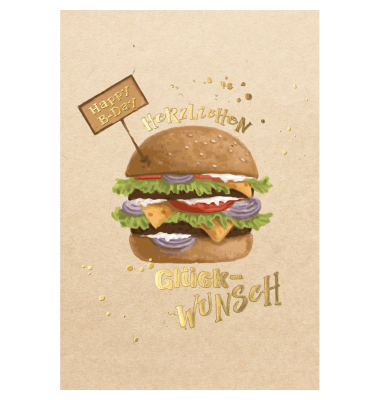 Geburtstagskarten 51-5145 11,5x17 cm 115mm x 170mm (BxH) Burger bunt
