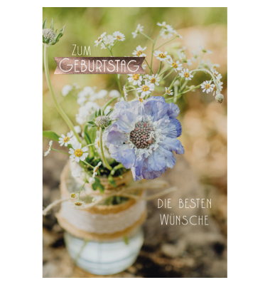 Geburtstagskarten 51-5132 11,5x17 cm 115mm x 170mm (BxH) Blumenvase bunt