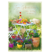 Geburtstagskarten 51-5128 11,5x17 cm 115mm x 170mm (BxH) Gartentisch bunt
