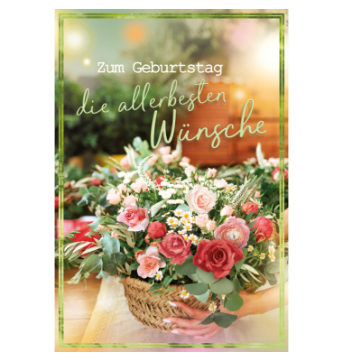 Geburtstagskarten 51-5351 11,5x17 cm 115mm x 170mm (BxH) Blumen bunt