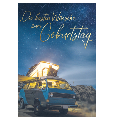 Geburtstagskarten 51-5125 11,5x17 cm 115mm x 170mm (BxH) Camping bunt