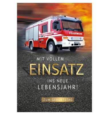 Geburtstagskarten 51-1625 11,5x17 cm 115mm x 170mm (BxH) Feuerwehr bunt