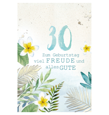 Geburtstagskarte Zahl 30