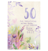 Geburtstagskarten 52-8550 11,5x17 cm 115mm x 170mm (BxH) Jubil&auml;umsjahr bunt