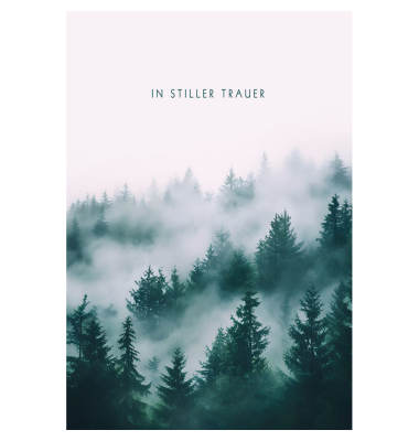 Trauerkarten 81-1133 11,5x17 cm 115mm x 170mm (BxH) wei&szlig;/schwarz