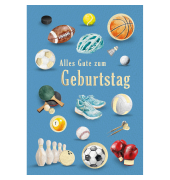 Geburtstagskarten 51-0139 11,5x17 cm 115mm x 170mm (BxH) Sport wei&szlig;/bunt
