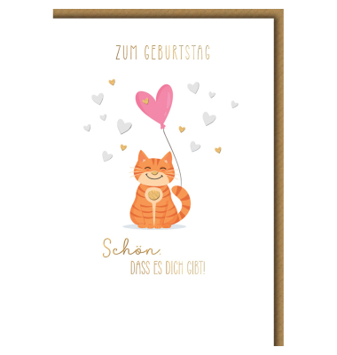 Geburtstagskarten 551440 11,5x17 cm 115mm x 170mm (BxH) Katze bunt