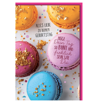 Geburtstagskarten 512696 11,5x17 cm 115mm x 170mm (BxH) Macarons bunt