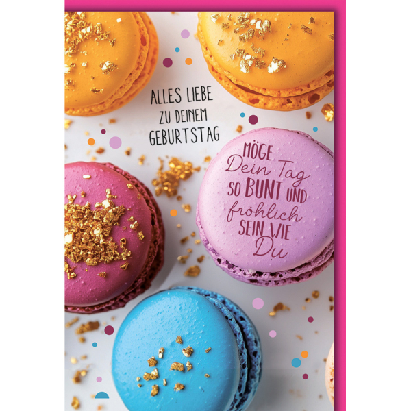 5 Stück Alpedia Geburtstagskarten 512696 11,5x17 cm 115mm x 170mm (BxH) Macarons bunt 9004546582168 Alpedia