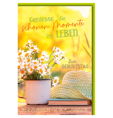 Geburtstagskarten 512567 11,5x17 cm 115mm x 170mm (BxH) Blumen bunt