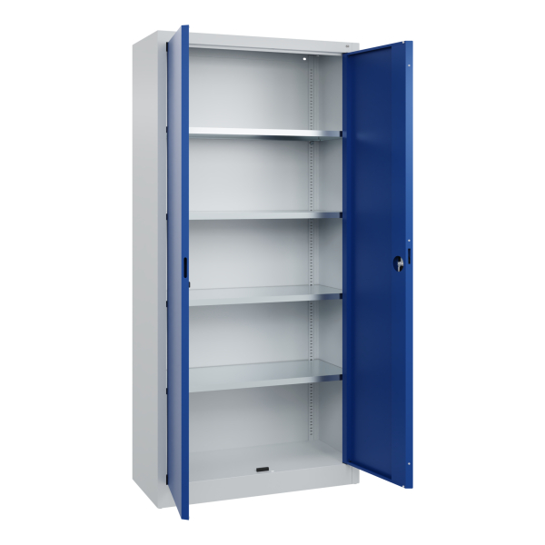 CP Stahlschrank 0130287-300_S10002 enzianblau 4 Fachböden 93,0 x 40,0 x 195,0 cm, aufgebaut, 1 St.