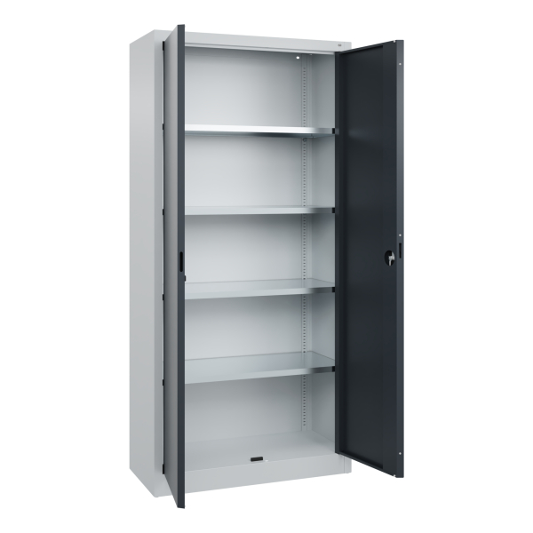 CP Stahlschrank 0130287-300_S10003 anthrazitgrau 4 Fachböden 93,0 x 40,0 x 195,0 cm, aufgebaut, 1 St.