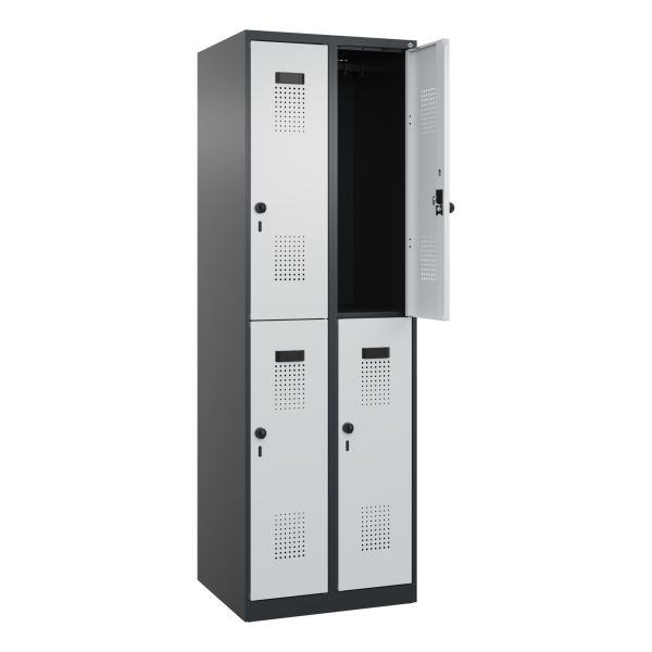 4068427255485 - C+P Spind Evolo PLUS Doppel 4Fächer 1850x600x500 sgr lgr 4068427255485 C+P-Möbel 4068427255485 - C+P Spind Evolo PLUS Doppel 4Fächer 1850x600x500 sgr lgr 4068427255485 C+P-Möbel