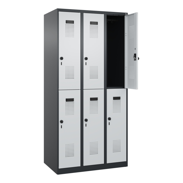 4068427255492 - C+P Spind Evolo PLUS Doppel 6Fächer 1850x900x500 sgr lgr 4068427255492 C+P-Möbel 4068427255492 - C+P Spind Evolo PLUS Doppel 6Fächer 1850x900x500 sgr lgr 4068427255492 C+P-Möbel