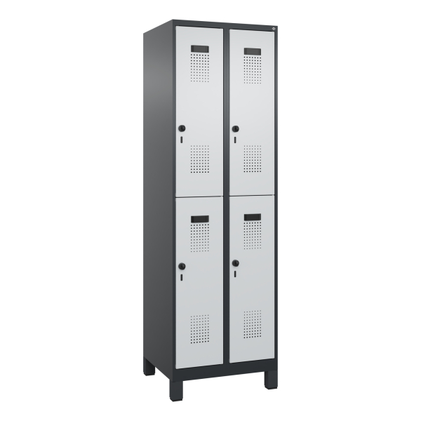 4068427348101 - C+P Spind Evolo PLUS Doppel 4Fächer 1950x600x500 sgr lgr 4068427348101 C+P-Möbel