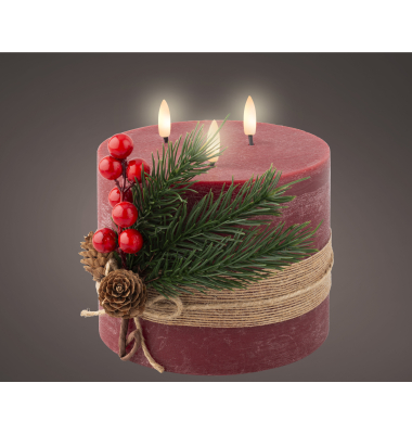 Kerze Wachs LED 15x15cm rt Kerze Wachs LED 15x15cm rt